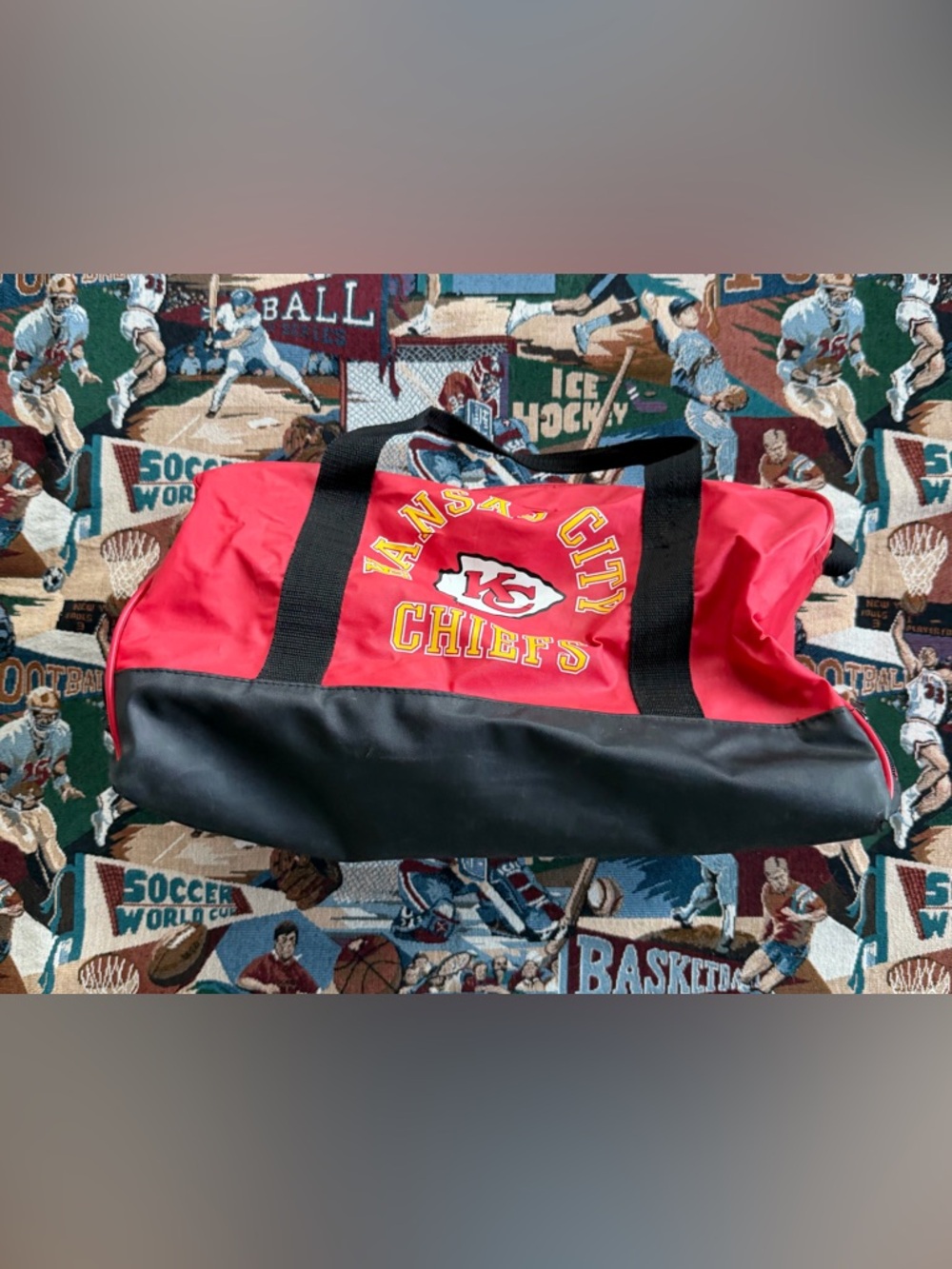 Vintage 90s NFL Kansas City Chiefs Red Duffel Bag